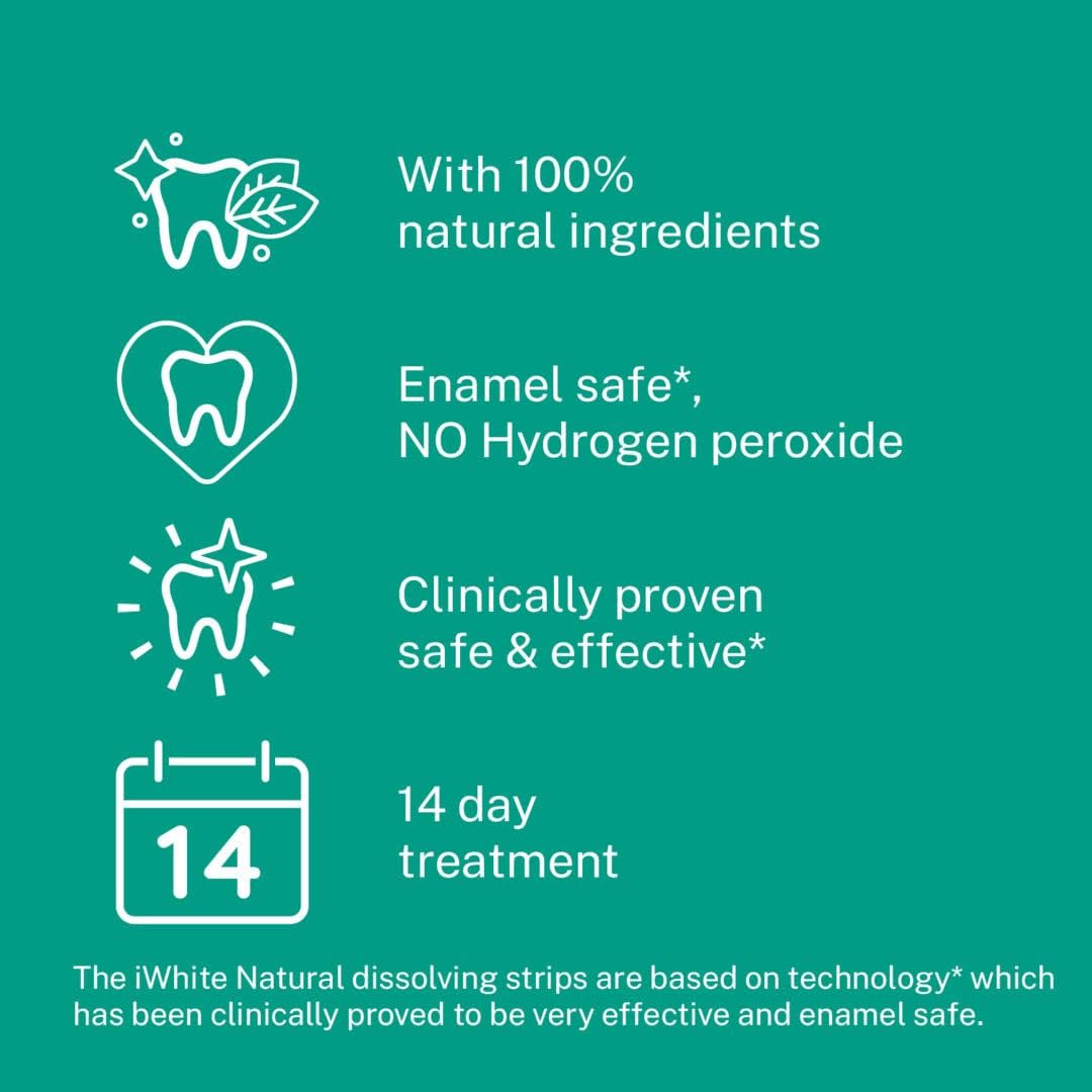 iWhite Dissolvable Teeth Whitening Strips - Up to 7 Shades Whiter - Enamel Safe, 28 Peroxide-Free Strips, 14 Treatments : Amazon.co.uk: Health & Personal Care