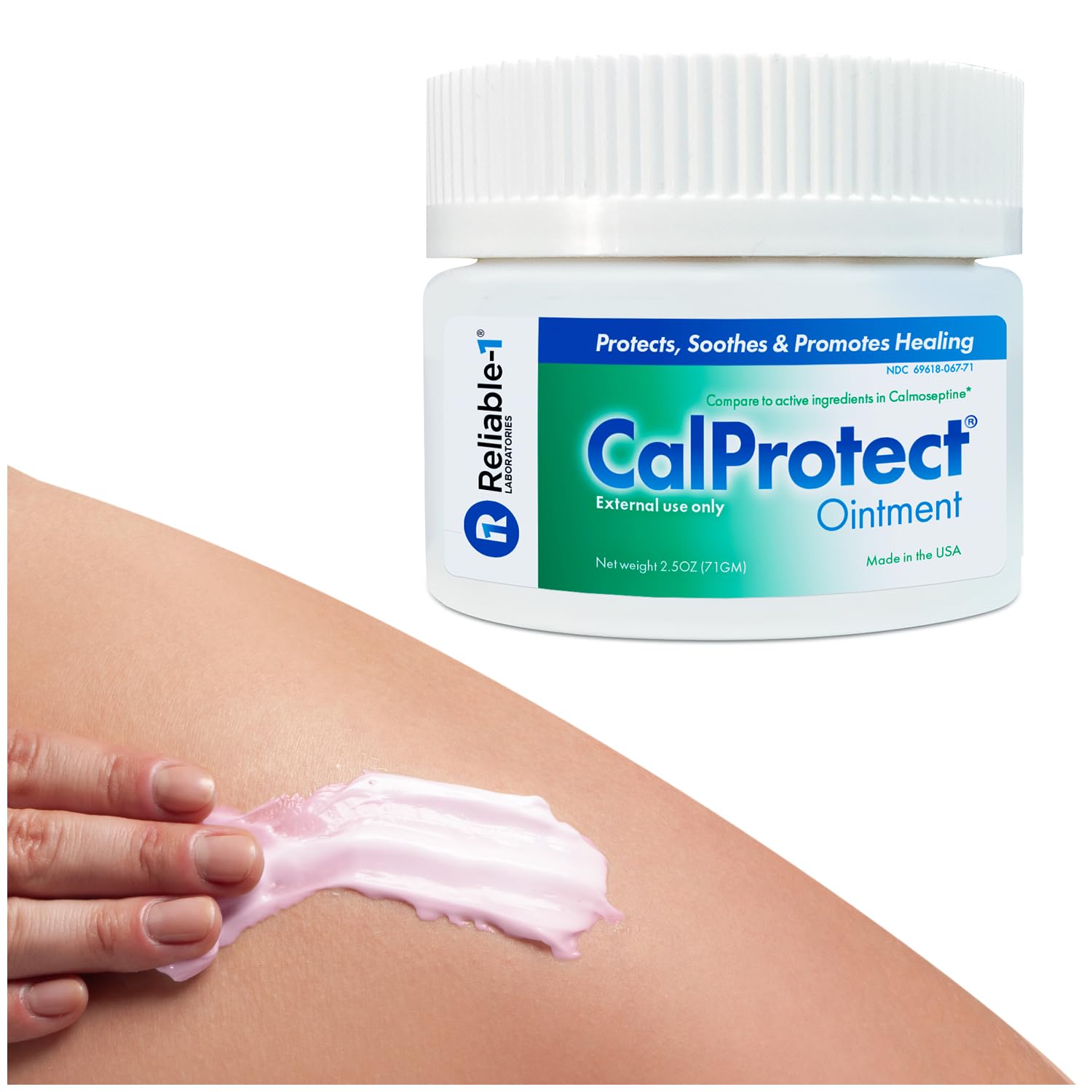 CalProtect Anti-Rash Moisturizing Ointment (2.5oz, Jar) Reliable-1 Laboratories Adult Diaper Incontinence - Skin Barrier Soothing Repair And Relief For Men & Women