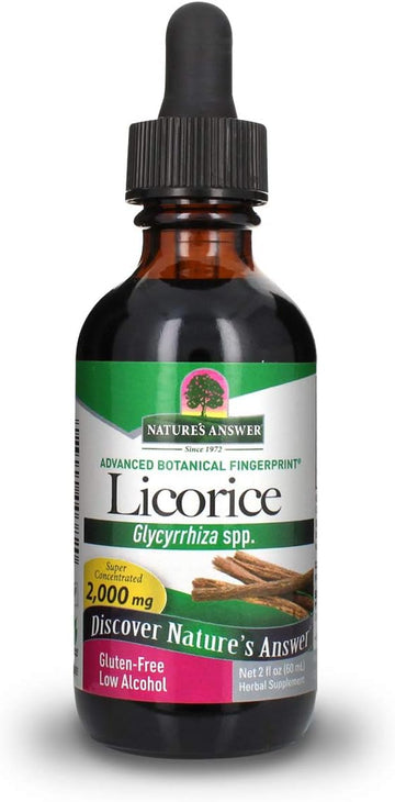 Nature'S Answer Licorice Root Supplement 2000 Mg 2 Low-Alcohol Extract | Supports Digestion | Promotes Respiratory Function | Natural Detox | Single Count