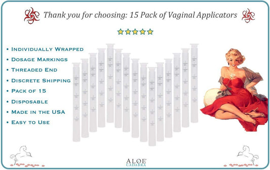 Aloe Cadabra Disposable Vaginal Applicators, Pack of 15