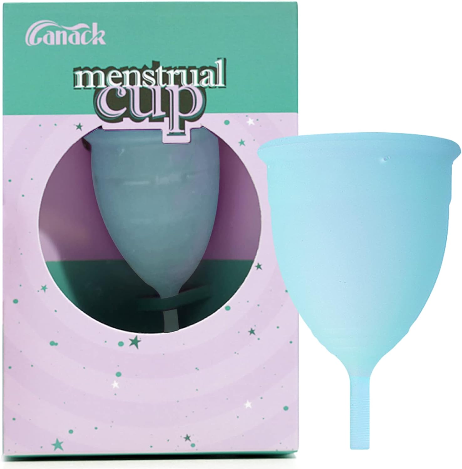 Menstrual Cups, Reusable Menstrual Cups, Tampon and Pad Alternative, Silicon Cups Heavy Flow, Last 12 Hours Period CupsBlue, L-Pack of One)