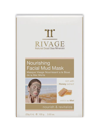 Rivage Natural Dead Sea Minerals Nourishing Facial Mud Mask With Honey Sachets 25 G X 4 100% Authentic Dead Sea Mud Jordan Nourish And Revitalizevegan Friendly, No Animal Testing, No Harsh Chemicals