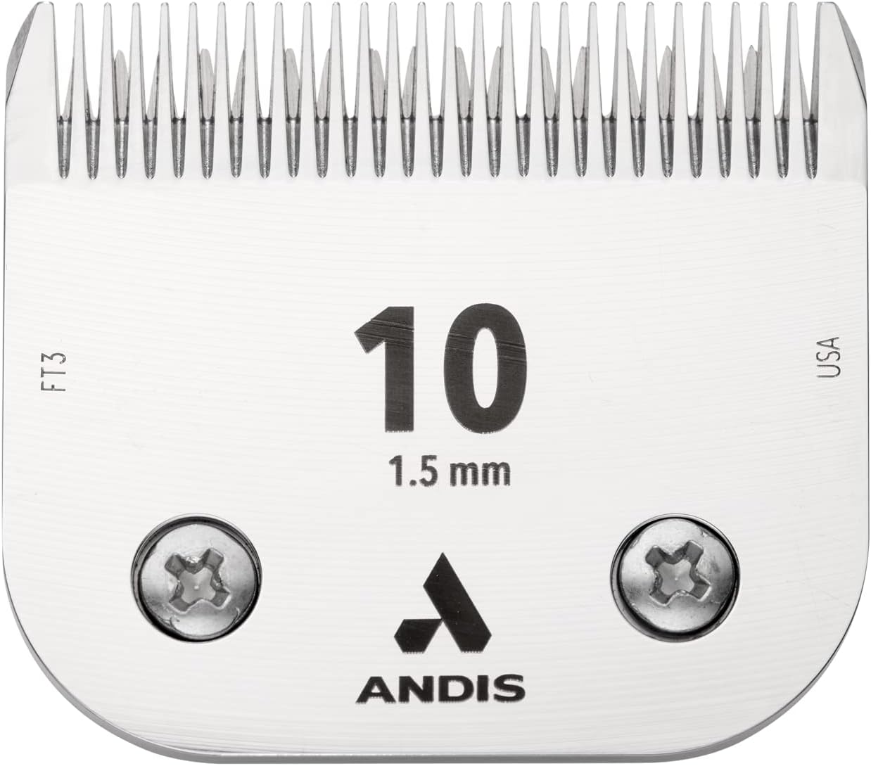 Andis – 64315, Ceramic Edge Detachable Pet Clipper Blade – Carbon-Infused Steel with Sharp Cutting Tech, Runs Cooler & Stays Sharper, Resists Rust & Heat, Size-10 - Fits AG, AGC & BDC Series, Chrome