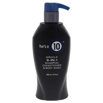 It'S A 10 Haircare He'S A Miracle 3-In-1 Shampoo, Conditioner And Body Wash, 10 Fl Ounces