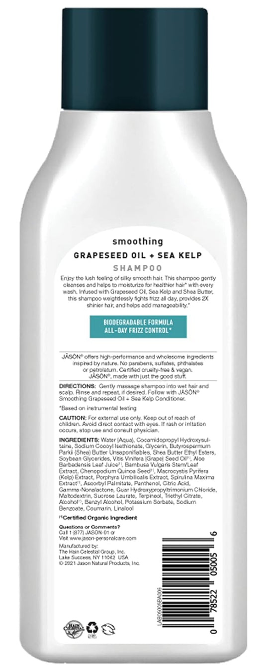 Jason Shampoo, Smoothing Grapeseed Oil & Sea Kelp, 16 Oz