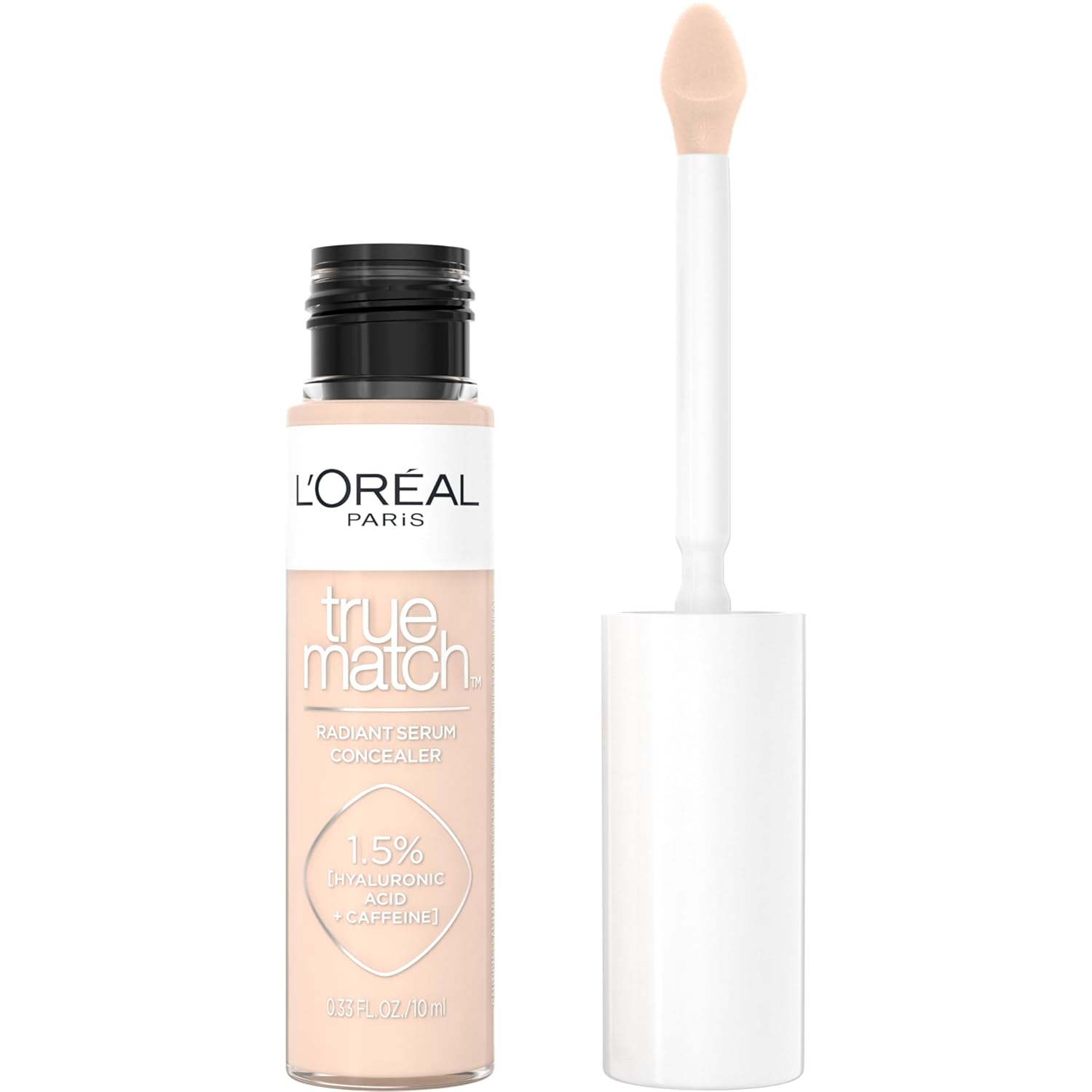 L’Oréal Paris True Match Radiant Serum Concealer, Brightening Under Eye Concealer Make Up With 1.5% Hyaluronic Acid And Caffeine, N2, 0.33 Oz