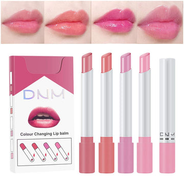 Bingbrush 2Pcs Color Changing Lipstick, Pink Ph Mood Long Lasting Labiales Lip Care Moisturizer Lip Balm Korean Magic Lip Gloss Lip Tinted Stain Makeup Lipstick Set For Women