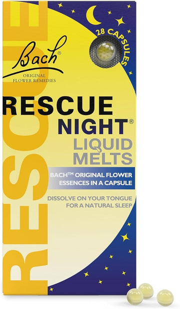 Rescue Remedy, Night Liquid Melts, 28 Capsules, All Natural, Flower Essences, Natural Sleep Support For Adults & Children