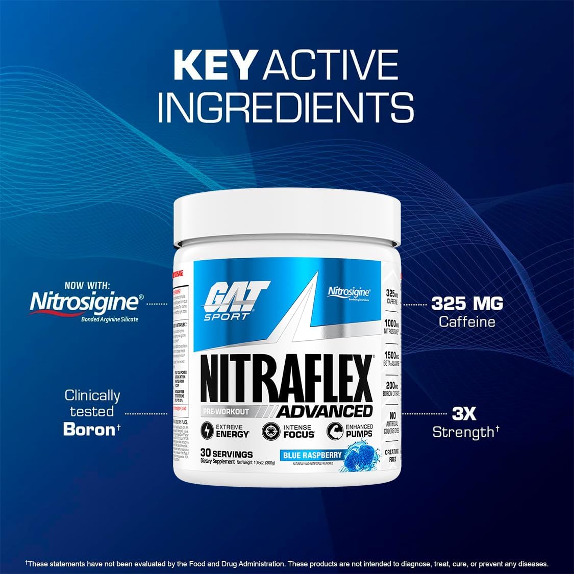 Gat Sport Nitraflex Advanced Pre-Workout Powder, Increases Blood Flow, Boosts Strength And Energy, Improves Exercise Performance, Creatine-Free (Watermelon, 30 Servings) : Health & Household
