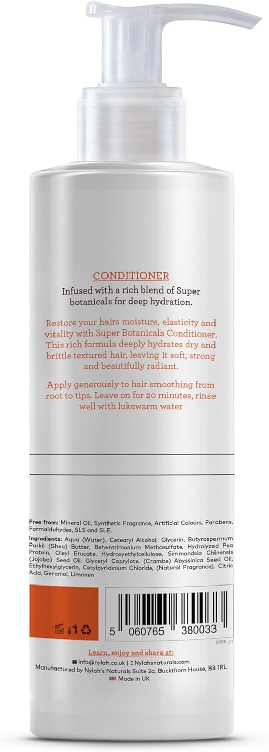 Nylah Super Botanicals Conditioner 200Ml Double Strength For Deep Hydration & Strength For Afro & Curly Hair, Restores Moisture, Softens & Defines