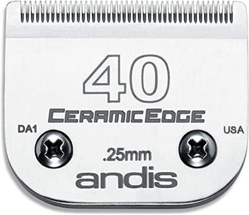 Andis – 64265, Ceramic Edge Detachable Pet Clipper Blade – Comprised Of Carbon-Infused Steel, Exclusive Hardening Process - For Agc, Bg, Dblc, Fhc & Bdc Series - 1/100" (0.25Mm) Cut Length, Chrome