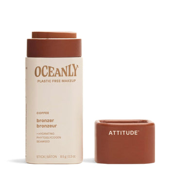 ATTITUDE Oceanly Lightweight Bronzer Stick, Titanium Dioxide-Free, EWG Verified, Plastic-Free, Vegan & Cruelty-free Makeup, Coffee, 0.3 Ounces