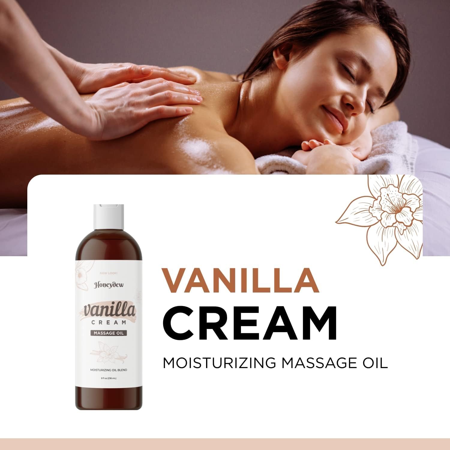 Vanilla Massage Oil for Date Night - Premium Easy Gliding Sensual Massaging Oil with Silky Smooth Non Greasy Non Staining Jojoba Coconut and Sweet Almond Oil - Therapeutic Grade Non GMO and Vegan : Health & Household