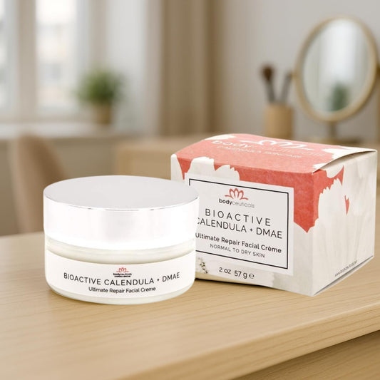 Bioactive Calendula + Dmae Ultimate Repair Face Cream – With Hyaluronic Acid, Rooibos & Rose – Moisturizer For Normal To Dry Skin – Vegan, Non-Gmo, Gluten-Free, Soy-Free – 2 Oz