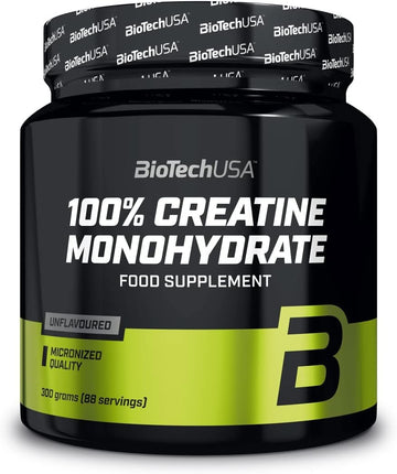 Biotechusa 100% Creatine Monohydrate | Pharmaceutical-Grade Creatine | Micronized | Vegan | Glutenfree, Unflavoured, 300 G
