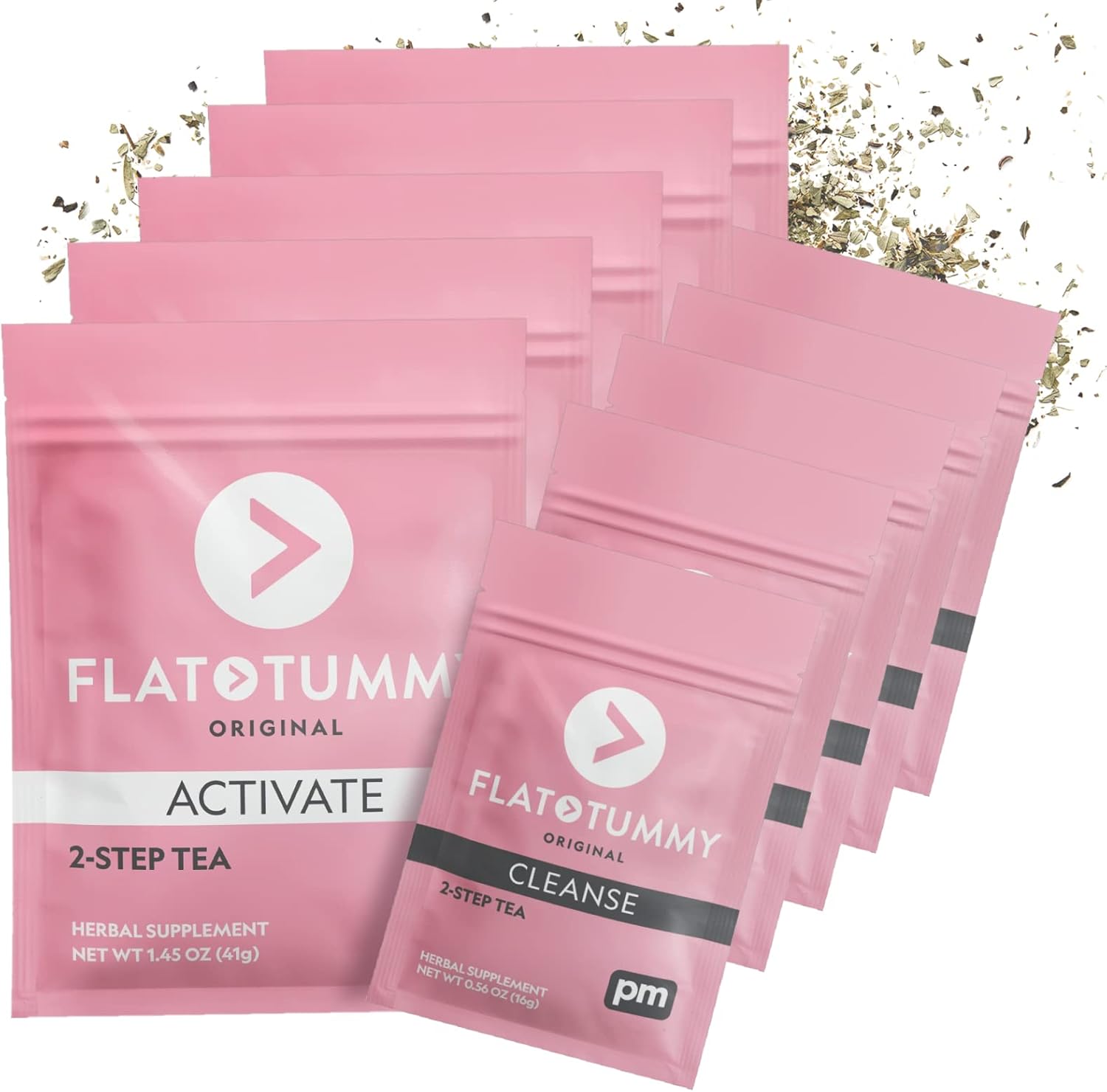 Flat Tummy Detox Tea (4 Week Program) – 2-Step Detox Tea To Boost Energy & Reduce Bloating* - All Natural Detox Cleanse W/Green Tea, Lemon Balm, Dandelion, Fennel, & More - Digestion Support (5 Pack)