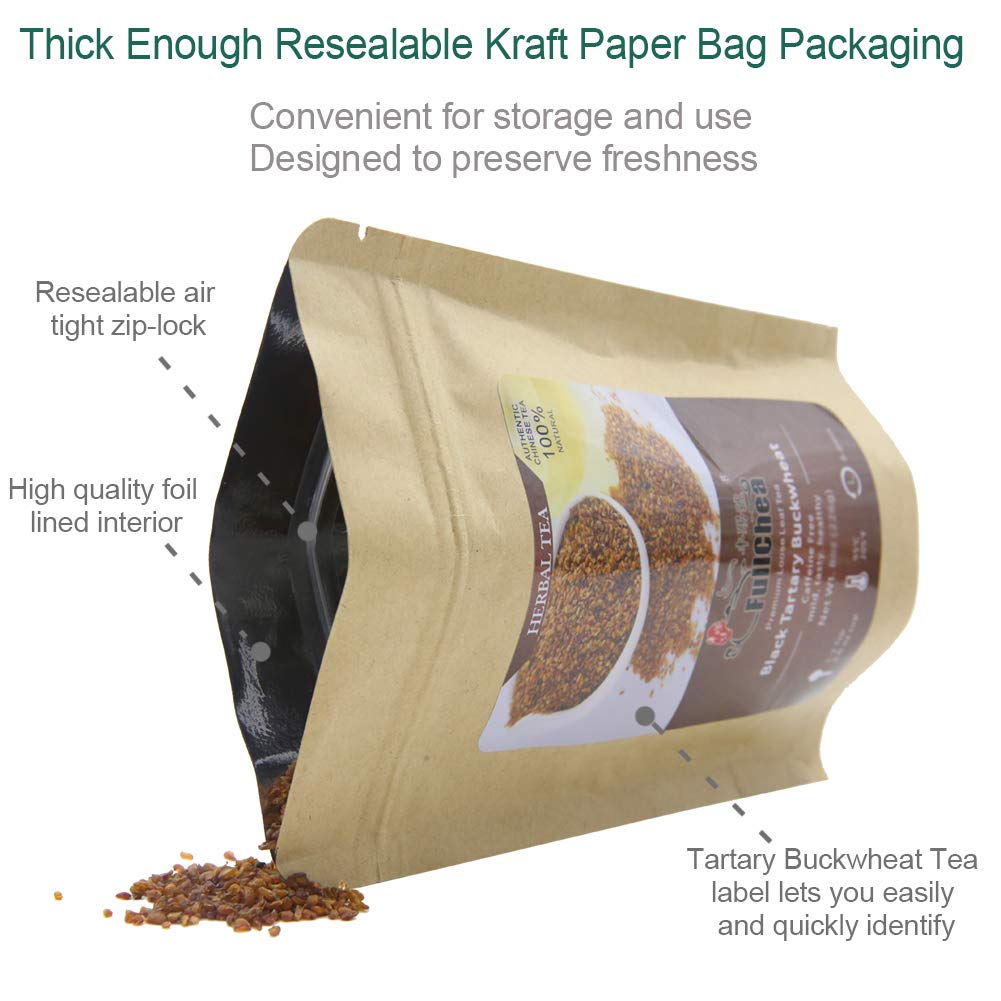 Fullchea - Himalayan Tartary Buckwheat Tea - Roasted Black Buckwheat - Loose Leaf Herbal Tea - Caffeine Free - Non-Gmo - Gluten Free - 100% Natural 16Oz / 453G : Grocery & Gourmet Food