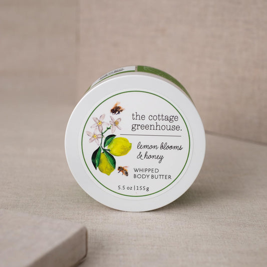 Lemon Blooms & Honey Body Butter, 5.5 Oz., Shea Butter, Aloe, Honey & Avocado Oil, Body Lotion For Women, Hydrating & Smooth Body Moisturizer