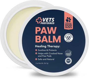 Vets Preferred Paw Balm Pad Protector For Dogs – Dog Paw Balm Soother – Heals, Repairs And Moisturizes Dry Noses And Paws – Ideal For Extreme Weather Season Conditions - 2 Oz