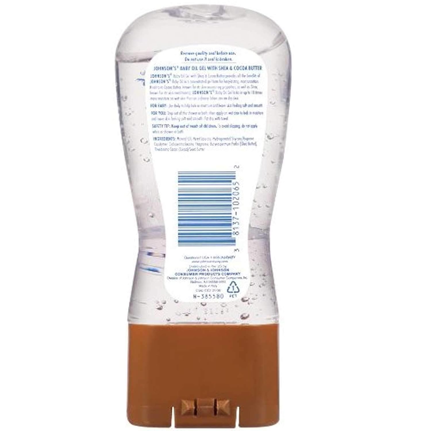 Johnsons Baby Oil Gel Shea & Cocoa Butter 6.5 Ounce (192ml) (3 Pack) : Baby