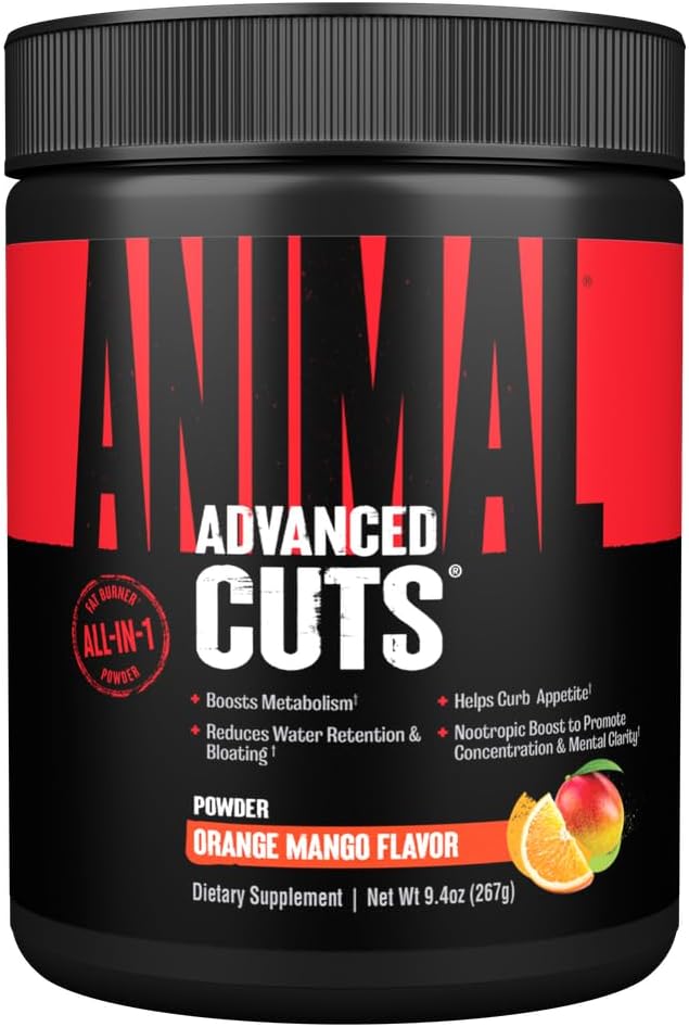 Animal Cuts Thermogenic Fat Burner Powder - Weight Loss For Women And Men For Metabolism, Energy, Focus, And Nootropic Brain Support With Ketones Appetite Suppressant - Orange Mango Flavor