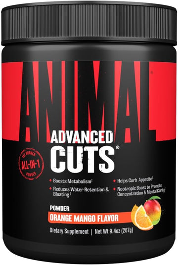 Animal Cuts Thermogenic Fat Burner Powder - Weight Loss For Women And Men For Metabolism, Energy, Focus, And Nootropic Brain Support With Ketones Appetite Suppressant - Orange Mango Flavor