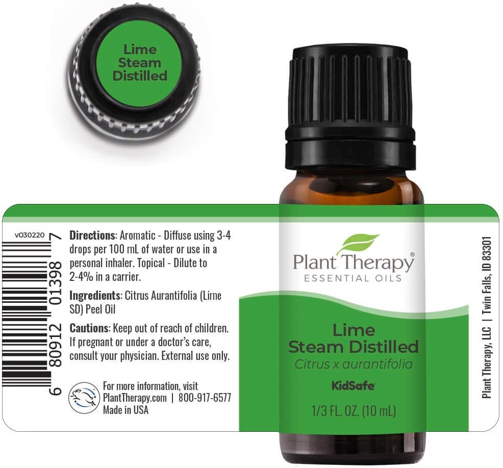 Plant Therapy Lime Steam Distilled Essential Oil 10 mL (1/3 oz) 100% Pure, Undiluted, Therapeutic Grade : Health & Household