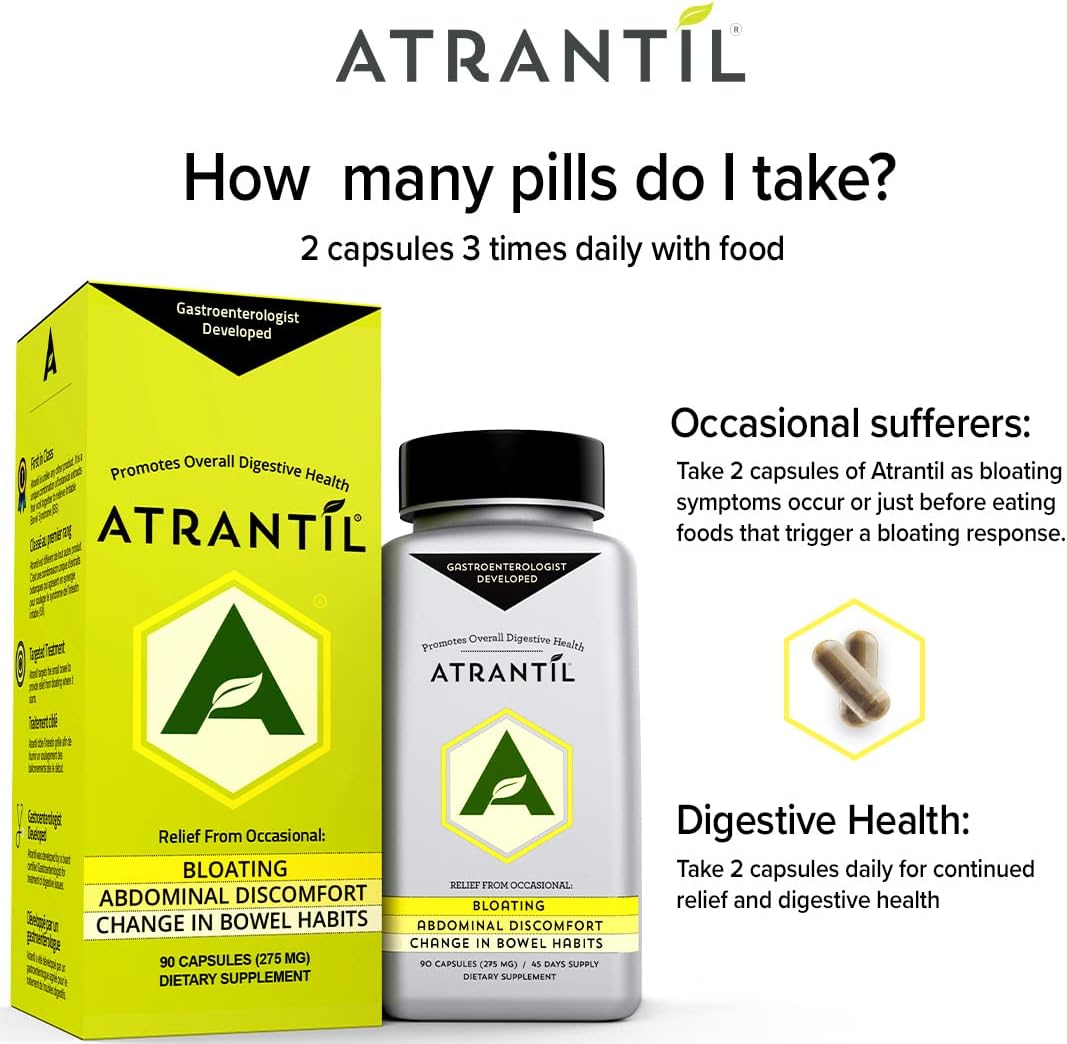 Atrantil Capsules - Polyphenol for Digestive Health, Bloating, Gas, Constipation, Diarrhea Relief : Health & Household