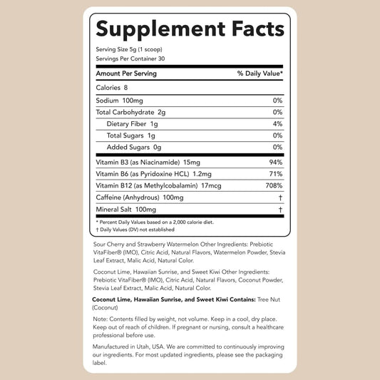 Clean Simple Eats Energy Drink Mix, With 100Mg Caffeine, Variety Pack (10 Servings)