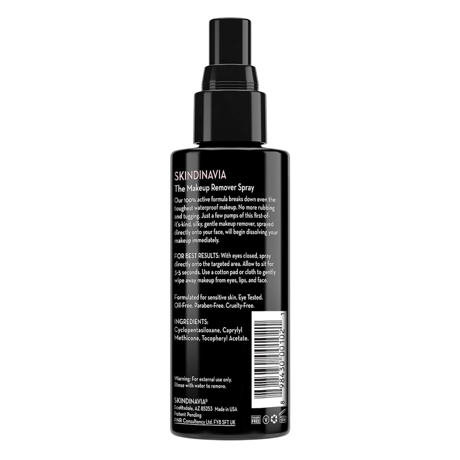 Skindinavia The Makeup Remover Spray - Cleansing Mist Removes Makeup Without Drying Or Irritating Skin - Hypoallergenic, Gentle & Suitable For Sensitive Skin & Face (4 Oz) : Beauty & Personal Care