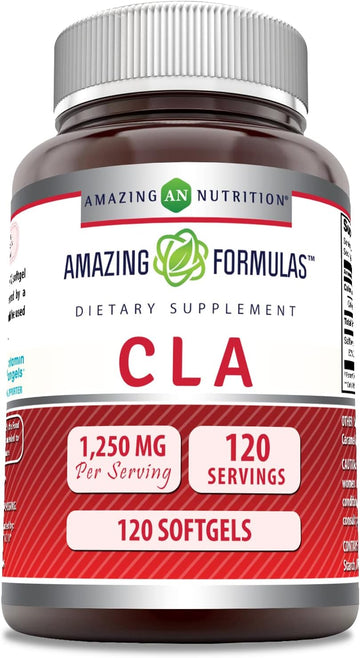 Amazing Formulas CLA 1250Mg 120 Softgels Supplements | Conjugated Linoleic Acid | Non-GMO | Gluten Free