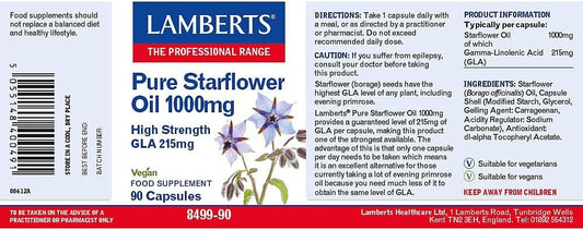 Lamberts Pure Starflower Oil 1000Mg 90 Capsules