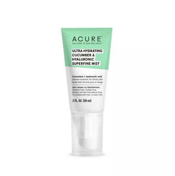 Acure Ultra Hydrating Cucumber & Hyaluronic Superfine Mist - Replenish Skin's Moisture - Enriched with Cucumber & Hyaluronic Acid - Vegan and Cruelty-Free Formula - No Parabens or Sulfates - 2 Fl Oz : Everything Else