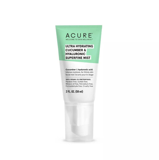 Acure Ultra Hydrating Cucumber & Hyaluronic Superfine Mist - Replenish Skin's Moisture - Enriched with Cucumber & Hyaluronic Acid - Vegan and Cruelty-Free Formula - No Parabens or Sulfates - 2 Fl Oz : Everything Else