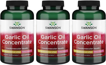 Swanson Garlic Oil Concentrate - Triple Strength 1,500 Mg 500 Sgels 3 Pack