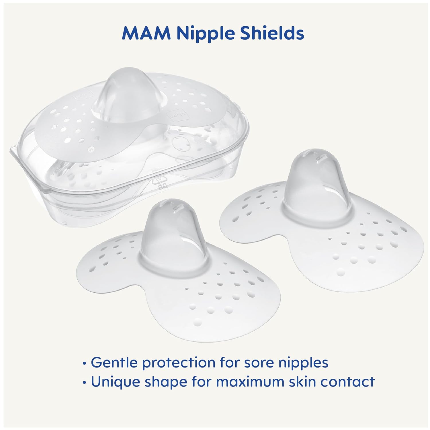 Mam Breastfeeding Nipple Shields With Sterilizing Storage Case, Nipple Shields For Nursing Newborn, Size 2 Medium, 2-Count, Clear : Baby