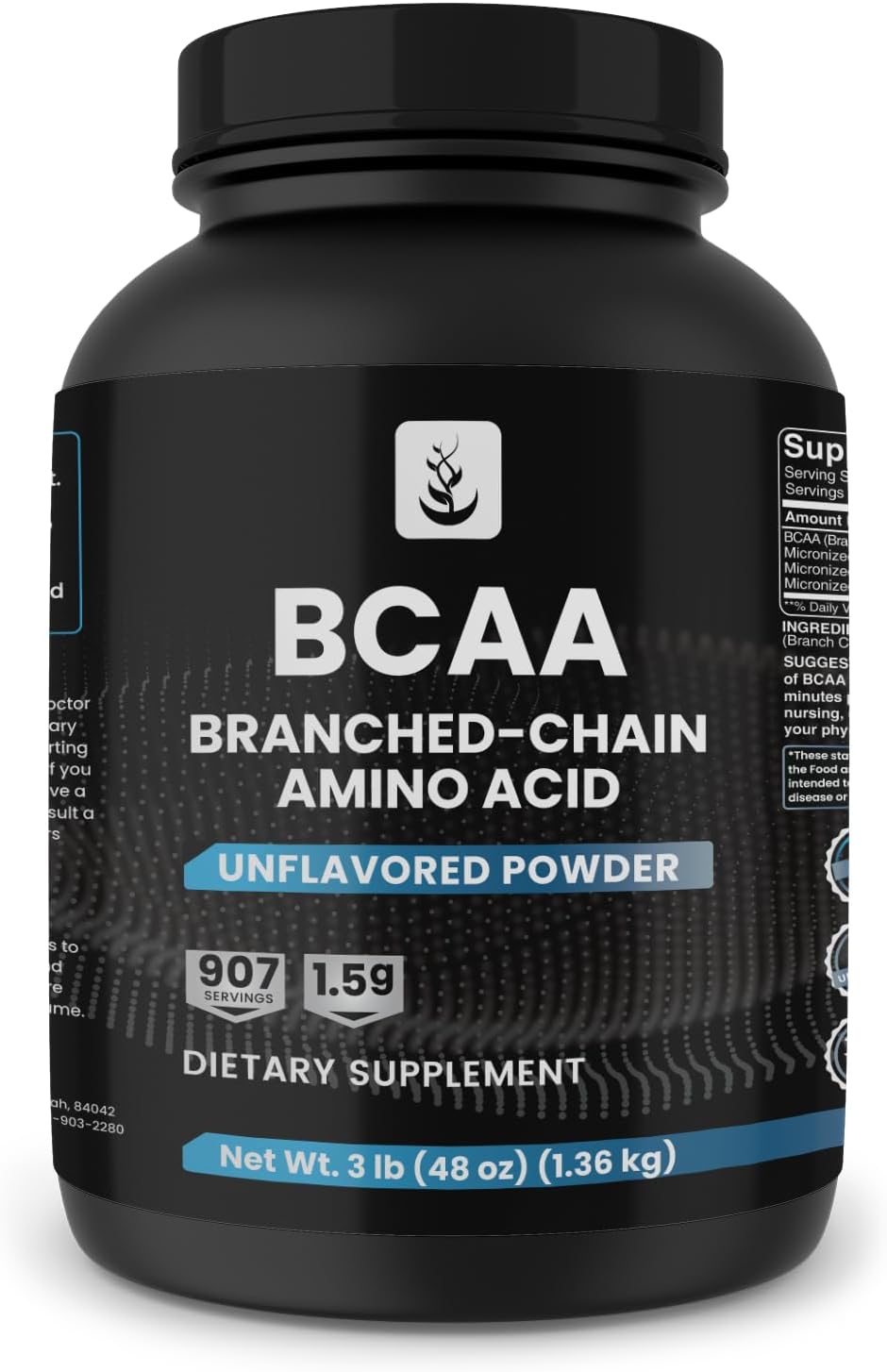 Pure Original Ingredients 2:1 Bcaa Powder, 3 Lbs, Branched-Chain Amino Acids, Unflavored, 907 Servings, Always Pure, No Additives Or Fillers