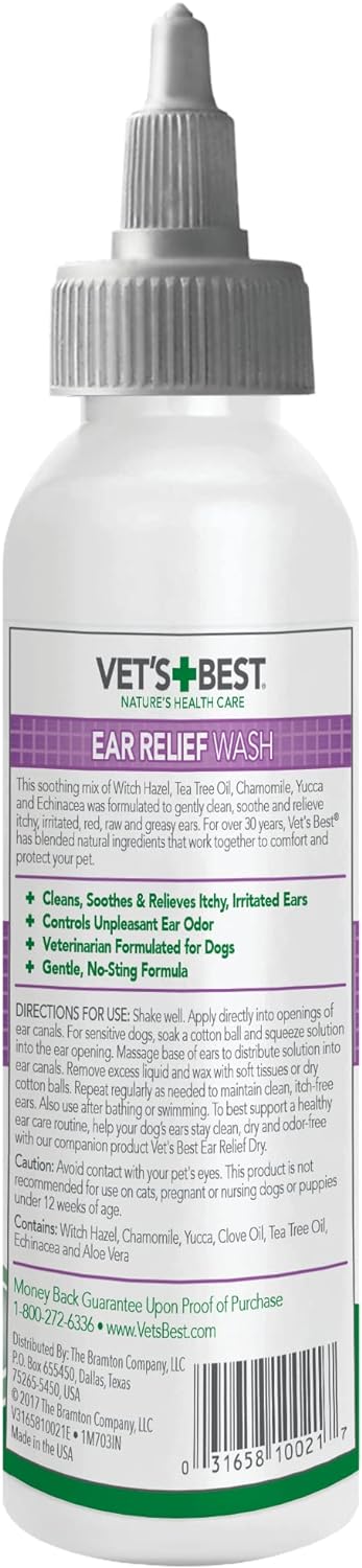 Vet's Best Dog Ear Relief Wash, 4 oz