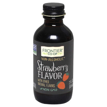 Frontier Co-Op Strawberry Flavor, 2 Ounce Glass Jar, Alcohol Free, Flavor For Desserts, Smoothies, Tea, And More