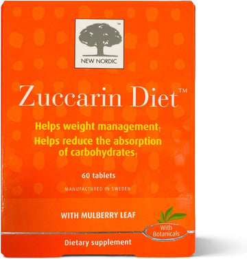 NEW NORDIC Zuccarin Diet Tablets | with Mulberry Leaves for Weight Management | Helps Reduce Carb Absorption | 60 Count (Pack of 3)