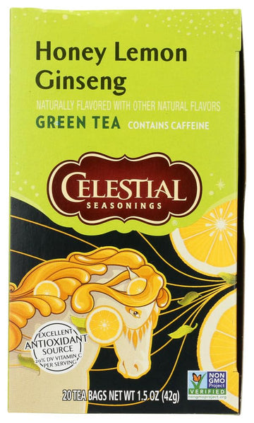 Celestial Seasonings Honey Lemon Ginseng Green Tea Bags, 20 Ct, 2 Pk