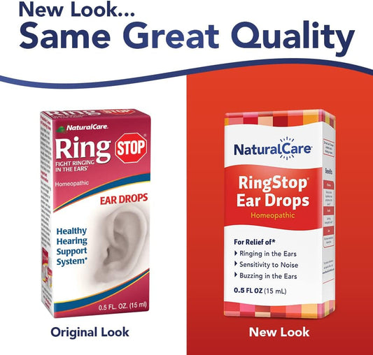 NaturalCare RingStop | Ringing in The Ear Aid | Homeopathic Support for Tinnitus Relief, Ear Noise & Sensitivity to Sound | 0.5 oz : Health & Household