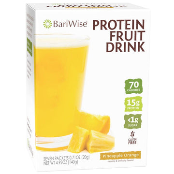 Bariwise Protein Fruit Drink, Pineapple Orange, Low Sugar, Gluten Free, Keto Friendly & Low Carb (7Ct)