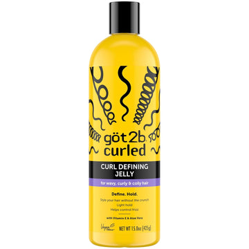 Göt2B Curled Curl Defining Jelly, 15Oz, For All Curl Types, Wavy, Curly & Coily, Style Your Hair Without The Crunch, Light Hold, Helps Control Frizz