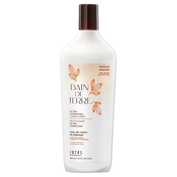 Bain De Terre Coconut Papaya Ultra Hydrating Conditioner, Moisture Quench For Dry, Damaged Hair, With Argan & Monoi Oils, Paraben-Free, Color-Safe, Vegan