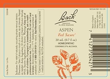 Bach Original Flower Remedies 2-Pack, Find Your Safe Place" - Rock Rose, Aspen, Homeopathic Flower Essences, Vegan, 20mL Dropper x2