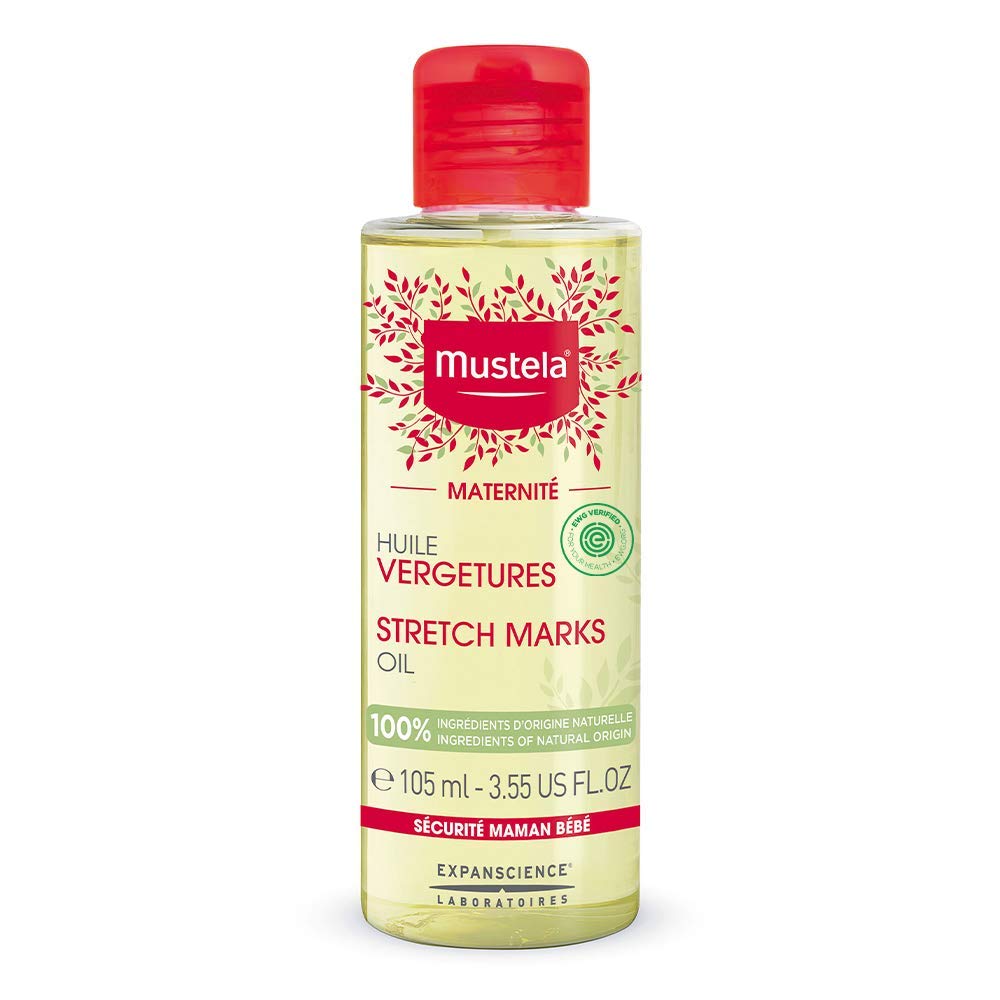 Mustela Maternity Stretch Marks Oil - With Natural Avocado, Maracuja & Sunflower Oil - Ewg Verified, Vegan & Fragrance Free - 3.55 Fl. Oz