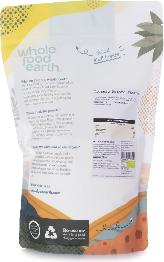 Wholefood Earth Organic Potato Starch, 1Kg - Gmo Free - Vegan