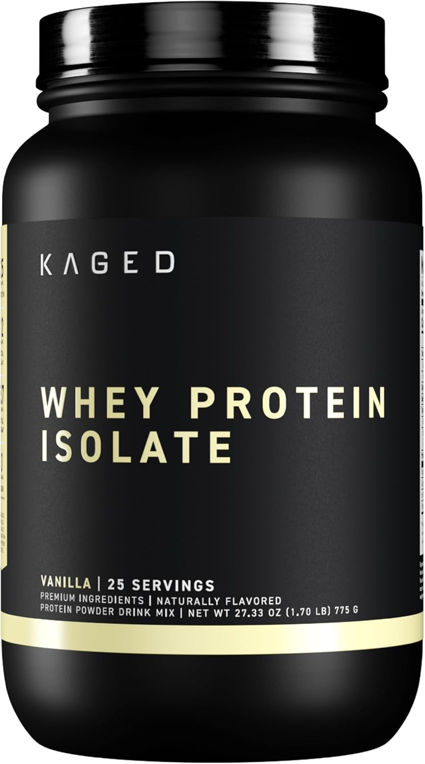 Kaged Whey Protein Isolate Powder, Pb Chocolate, 100% Pure Low Lactose Whey, Post Workout Recovery Drink, Support Muscle-Building, 25G Per Serving, Amazing Taste, Easy Mix For Shake, 25 Serving