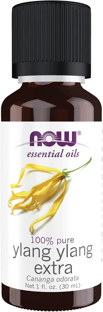 Now Essential Oils, Ylang Ylang Extra Oil, Comforting Aromatherapy Scent, Steam Distilled, 100% Pure, Vegan, Child Resistant Cap, 1-